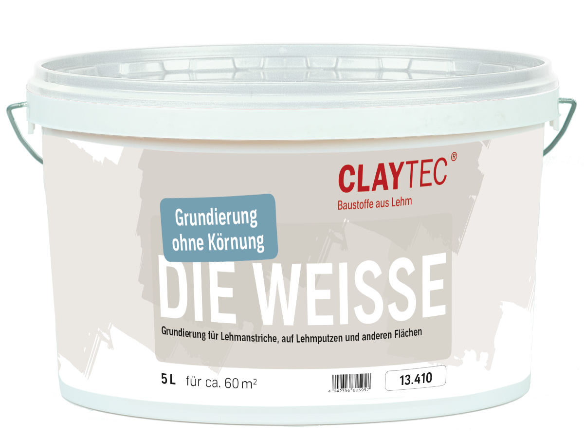 Claytec Grundierung, " DIE WEISSE" fein, 5 Liter