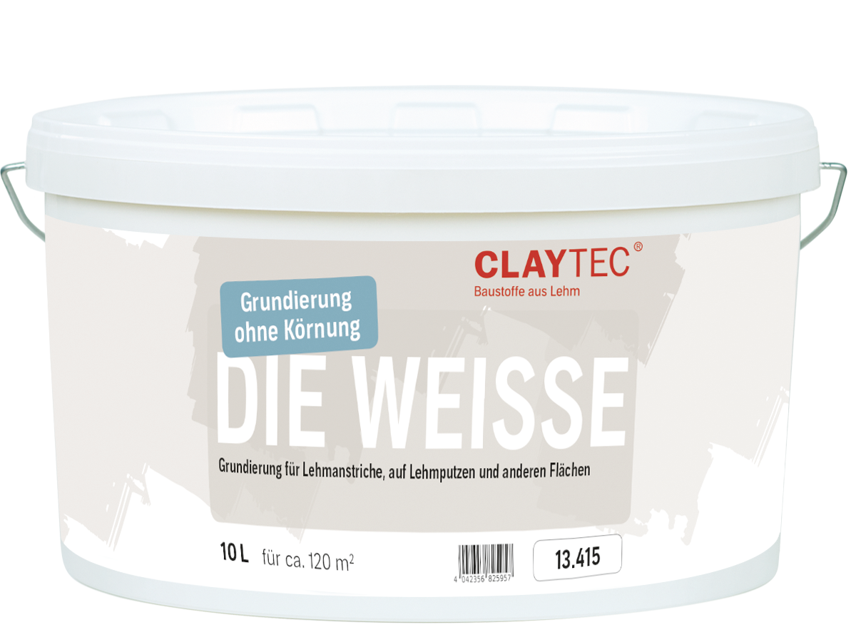Clayfix Lehmfarbe, Lehmanstrich Farbe Alt-Weiss, Gebinde 10 kg  mit feiner Körnung 