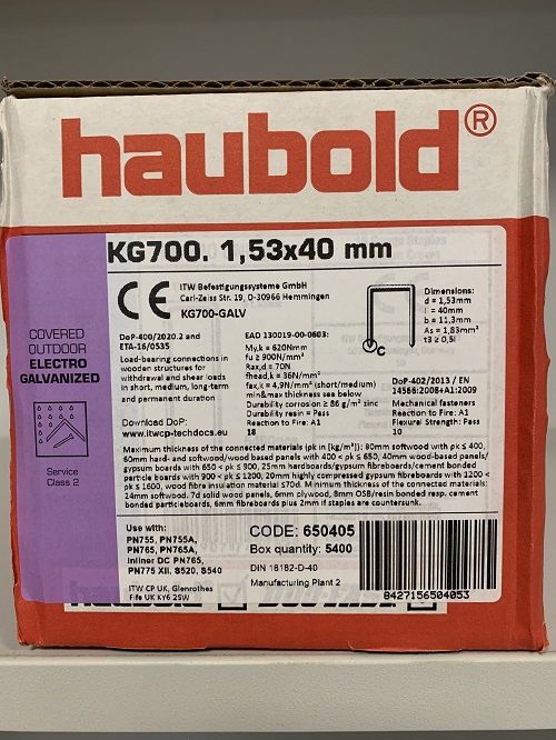 Klammern Haubold Typ KG 700 Stahldraht verzinkt und geharzt 50mm